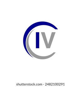 Buchstaben Initialen Monogramm Logo IV, Initial Letter IV Logo Design, Vorlage Vektorillustration. IV Initial Letter Logo Design Vektorgrafik Vorlage, Grafisches Alphabet Symbol für Corporate Sound Business.
