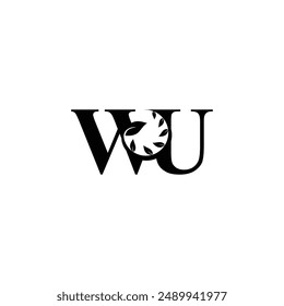 Alphabet letters Initials Monogram logo UW, WU, W and U