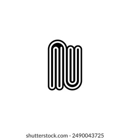 Letras del alfabeto Iniciales Monograma logo UW, WU, W y U