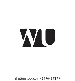 Letras del alfabeto Iniciales Monograma logo UW, WU, W y U