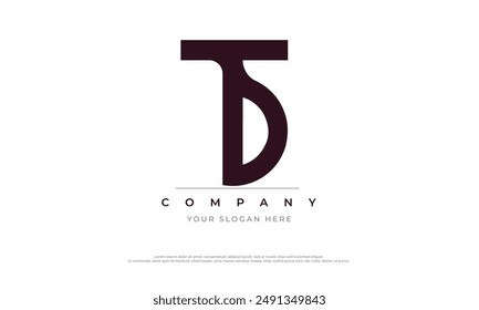Letras del alfabeto Iniciales Monograma logo TD, TD INITIAL, TD letra