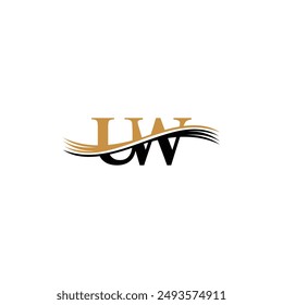 Letras del alfabeto Iniciales Monograma logo UW, WU, W y U
