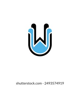 Letras del alfabeto Iniciales Monograma logo UW, WU, W y U