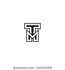 Letras del alfabeto Iniciales Logotipo del monograma MT, TM, M y T