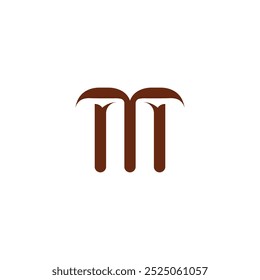 Letras del alfabeto Iniciales Logotipo del monograma MT, TM, M y T