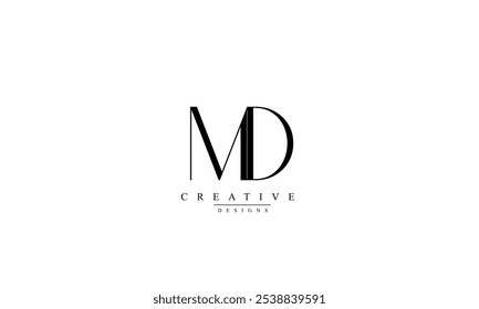 Alphabet letters Initials Monogram logo MD DM M D
