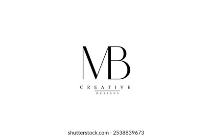 Alphabet letters Initials Monogram logo MB BM M B
