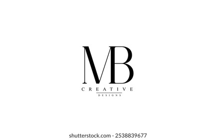 Alphabet letters Initials Monogram logo MB BM M B