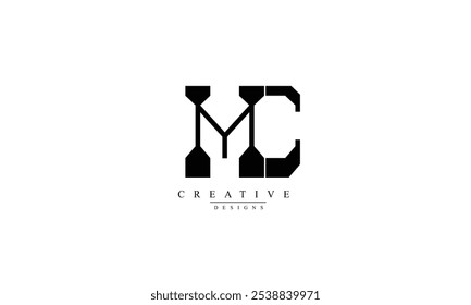 Alphabet letters Initials Monogram logo MC CM M C