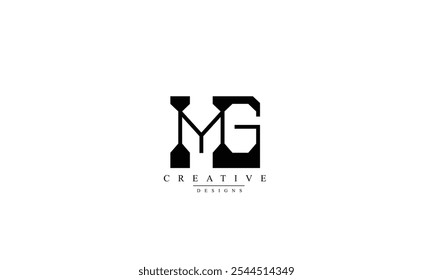 Alphabet letters Initials Monogram logo MG GM M G
