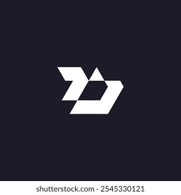 Alphabet letters Initials Monogram logo TD, DT, T and D in dark background