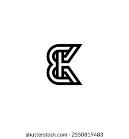 Letras del alfabeto Iniciales Logotipo del monograma EK, KE, E y K