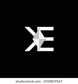Letras del alfabeto Iniciales Logotipo del monograma Diamante EK KE