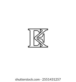 Alphabet letters Initials Monogram logo EK, KE, E and K