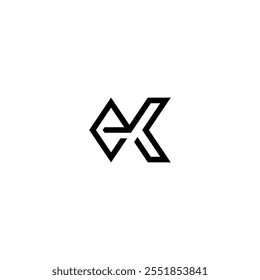 Alphabet letters Initials Monogram logo EK KE