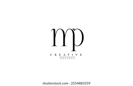 Alphabet letters Initials Monogram logo MP PM M P