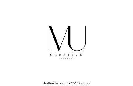 Alphabet letters Initials Monogram logo MU UM M U