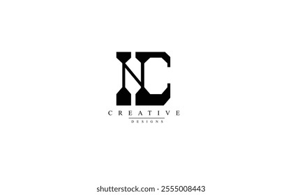Alphabet letters Initials Monogram logo NC CN N C