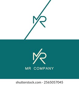 Alphabet letters Initials Monogram logo RM, MR, R and M. MR or RM letter designs with different colors.