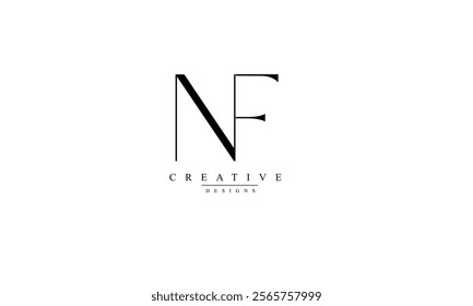 Alphabet letters Initials Monogram logo NF FN N F