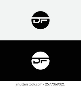 Alphabet letters Initials Monogram logo DF, DF INITIAL, DF letter
