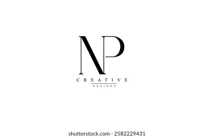  Alphabet letters Initials Monogram logo NP PN N P