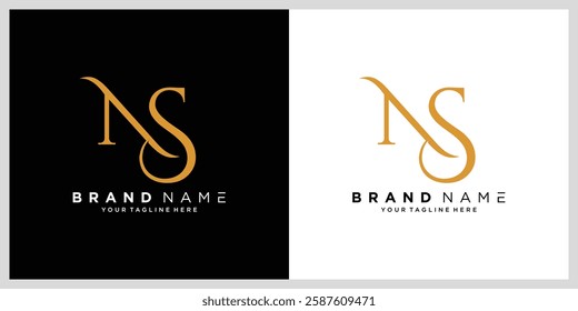 Alphabet letters Initials Monogram logo NS or SN