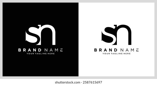 Alphabet letters Initials Monogram logo NS or SN