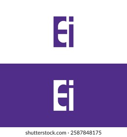 Alphabet letters Initials Monogram logo EI, IE, E and I
