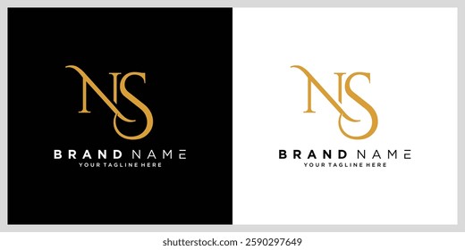 Alphabet letters Initials Monogram logo NS or SN