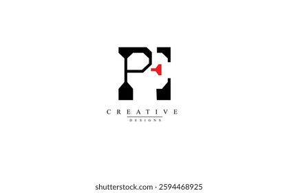 Alphabet letters Initials Monogram logo PE EP P E