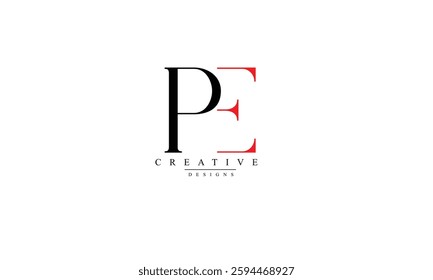 Alphabet letters Initials Monogram logo PE EP P E