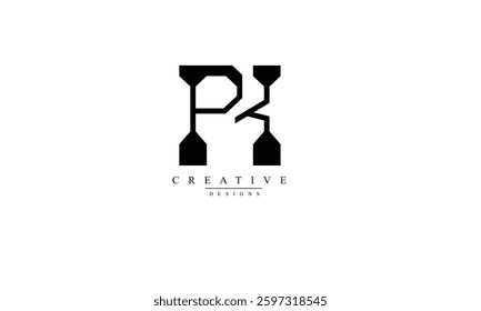 Alphabet letters Initials Monogram logo PK KP P K