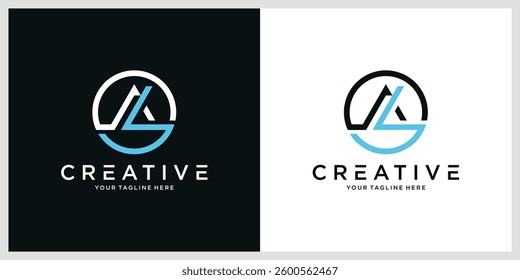 Alphabet letters Initials Monogram logo AL or LA, vector illustration