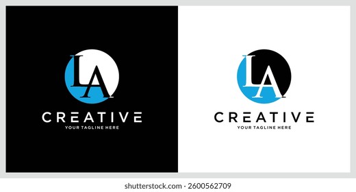 Alphabet letters Initials Monogram logo AL or LA, vector illustration