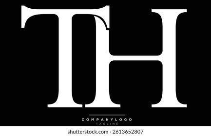 Alphabet letters Initials Monogram logo TH, TH INITIAL, TH letter