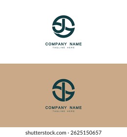 Letras del alfabeto Iniciales Logotipo del monograma JS o SJ, J y S