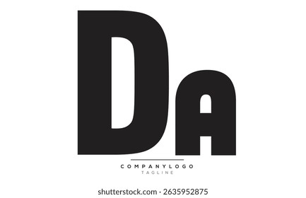 Letras alfabéticas Logotipo do monograma inicial, DA INICIAL, DA letra