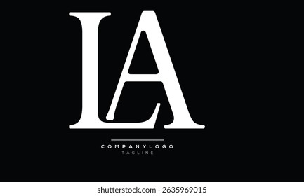 Letras alfabéticas Logotipo monográfico inicial, ,LA INICIAL, letra LA