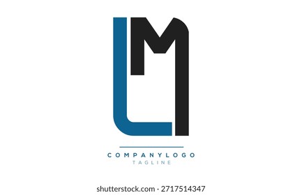 Letras del alfabeto Iniciales Logotipo del monograma LM o ML