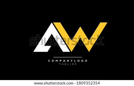 Alphabet letters Initials Monogram logo AW,WA