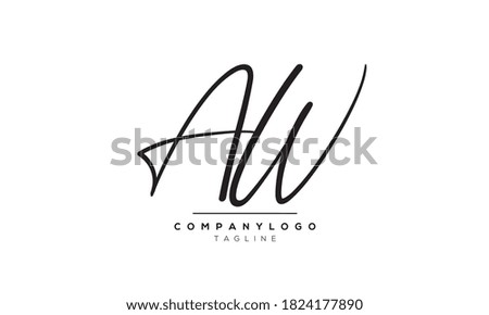  Alphabet letters Initials Monogram logo AW,WA,A and W