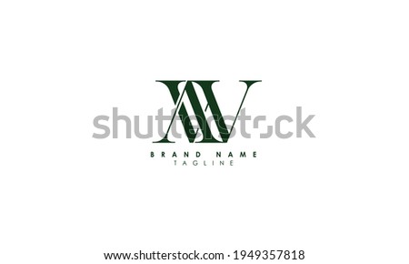 Alphabet letters Initials Monogram logo AW, WA, A and W
