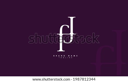 Alphabet letters Initials Monogram logo FJ, JF, F and J