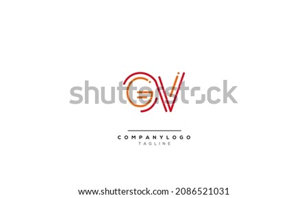 Alphabet letters Initials Monogram logo GV, GV INITIAL, GV letter
