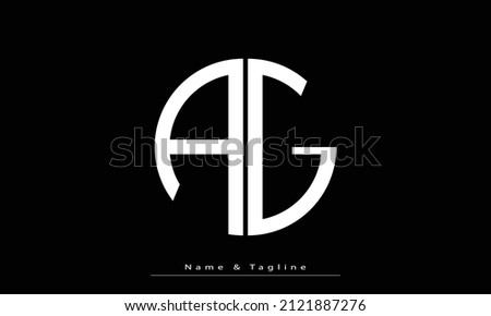 Alphabet letters Initials Monogram logo  GA, AG