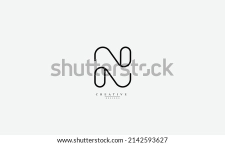 Alphabet letters Initials Monogram logo N NN Stock fotó © 