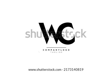 Alphabet letters Initials Monogram logo WC, WC INITIAL, WC letter