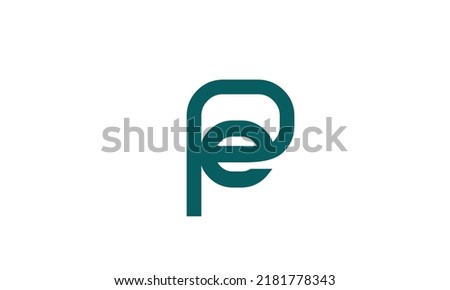 Alphabet letters Initials Monogram logo PE, EP, P and E