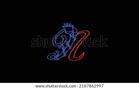 Alphabet letters Initials Monogram logo 'N tulips ' tulips N' N and tulips Foto stock © 